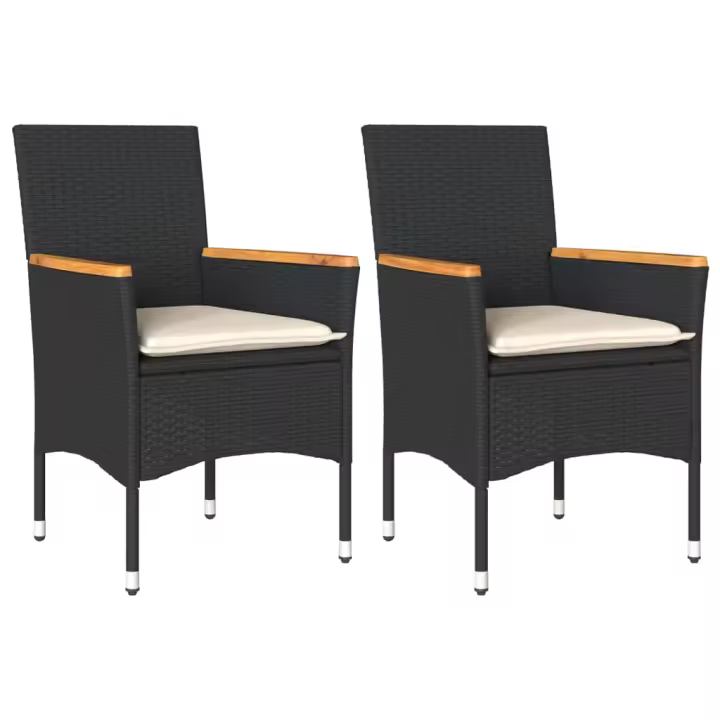 vidaXL Sillones de jardín con cojines 2 uds ratán sintético - 1