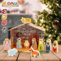 WOOMAX - Belén de Madera Infantil magnético 2 en 1, Piezas magnéticas para Nevera, Fácil Montaje, Nacimiento Navidad, Pesebre, Reyes Magos, para niños +3 años, Decoración navideña (COLORBABY 47693) - details 0