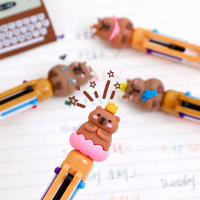 Bolígrafo De Bola Multicolor De Capybara Cartoon Recargable 6/4 Colores Estudiantes Suministros De Papelería Plástico - details 5