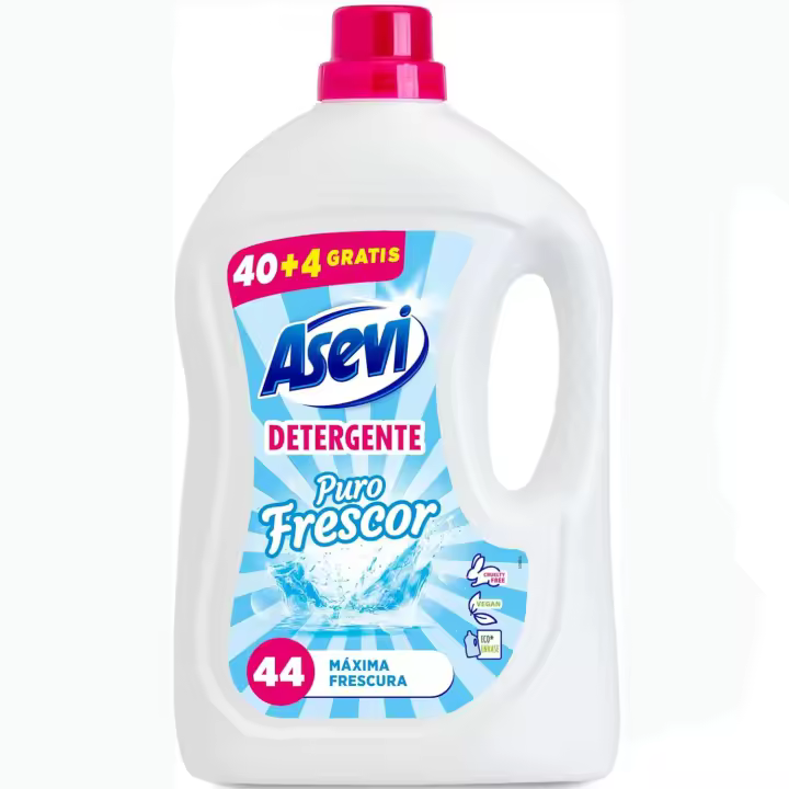 Krown Asevi Detergente Líquido para Lavadora Puro Frescor – Fórmula Concentrada para Ropa Blanca y de Color – Extra Frescura y Perfume Duradero – 44 Lavados - 1