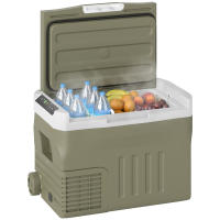 Outsunny Nevera Portátil Eléctrica 30L Refrigerador de Coche -20℃ a +20 ℃ 12V/24V Mini Frigorífico con Ruedas Compresor Pantalla LED Táctil para Hogar Camping Viajes Automóvil 61x39x41,5 cm Verde - details 0