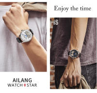 Reloj Mecánico Para Hombre AILANG Auténtico Resistente Al Agua Con Tourbillon Calendario Y Dial Skeleton En Cuero Y Acero Inoxidable - details 4