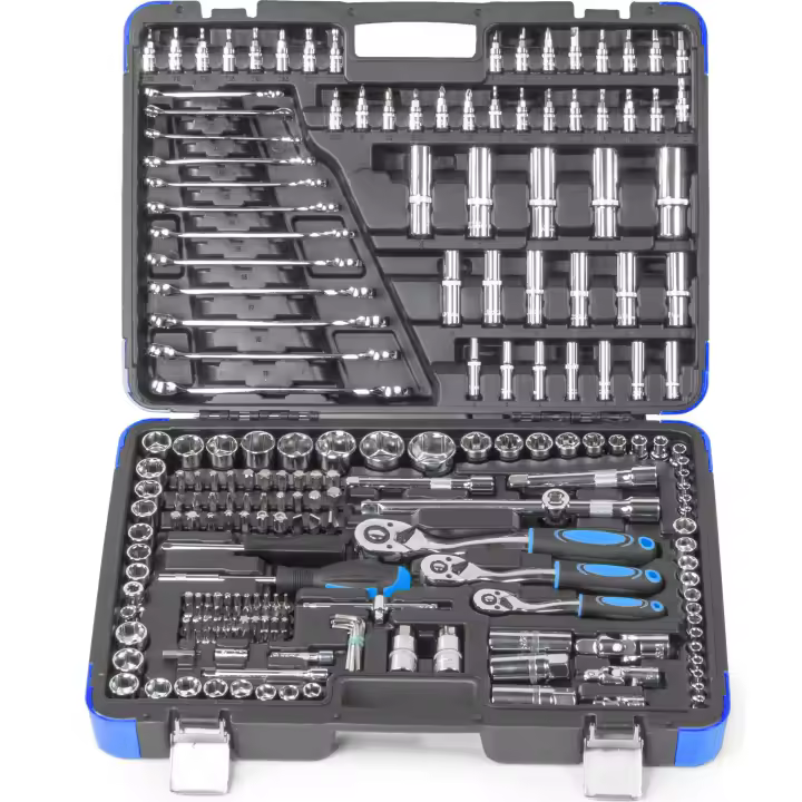 JOMAFA ESTUCHE DE HERRAMIENTAS AUTOCLE 1/2", 1/4" 3/8", 216 PIEZAS ACERO CROMO VANADIO - 5370 - 1