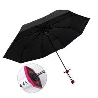 Paraguas Tricromático Demon Slayer Katana De Tercer Plegado Kimetsu No Yaiba Espada Japonesa De Tamaño Real Para Adultos Accesorio De Anime Para Lluvia Y Sol - details 5