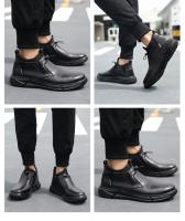 Botas De Seguridad Para Hombre En Cuero Indestructibles Con Punta De Acero Antipinchazos Y Antideslizantes Para Trabajo - details 13