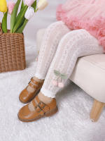 Leggings Transpirables Para Niñas En Verano Hechas De Malla Delgada Con Encaje Color Sólido Trousers Ajustados Para Niñas De 1 a 14 Años - details 7