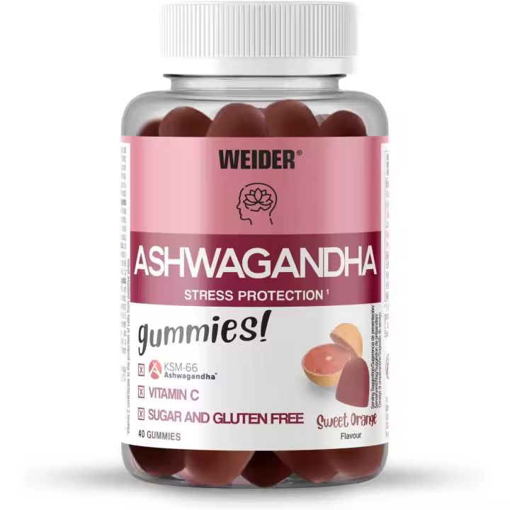 ASHWAGHANDA KSM66 (40 GUMMIES) SWEET ORANGE - Weider  Gominolas  Reduce el estrés  Ayuda al descanso  Reduce el cortisol - 1