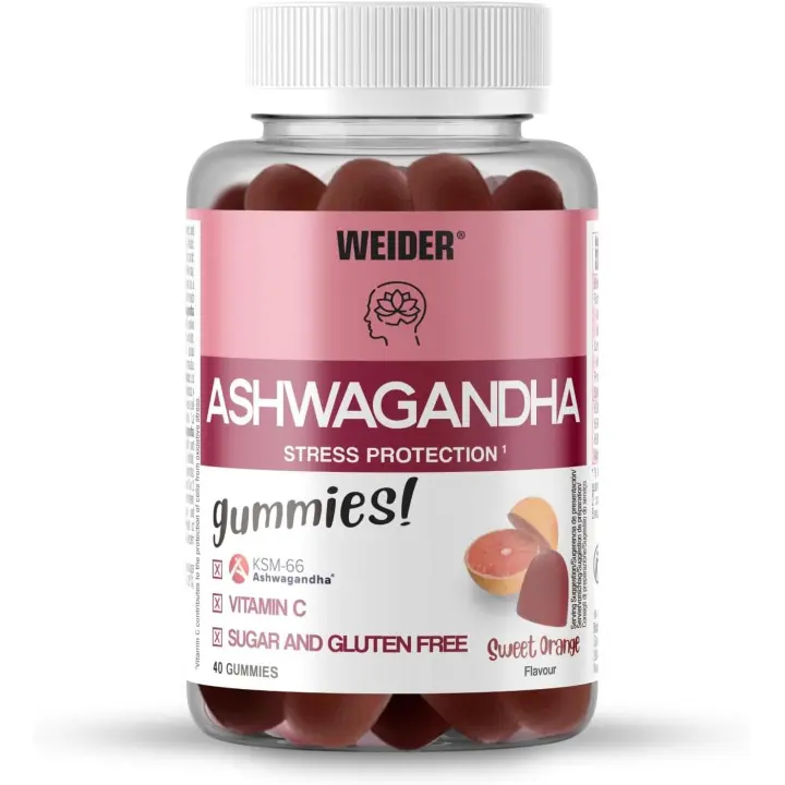 ASHWAGHANDA KSM66 (40 GUMMIES) SWEET ORANGE - Weider  Gominolas  Reduce el estrés  Ayuda al descanso  Reduce el cortisol - 1