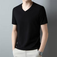 Camiseta Hombre Verano 2024 Cuello V Corta Transpirable Top Casual Polyester Cuidado Manual Talla Única Color Sólido - details 12