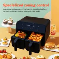 Freidora de aire de doble cesta, cocina digital sin aceite, opciones de cocción preestablecidas 6, tecnología de circulación de aire - details 9