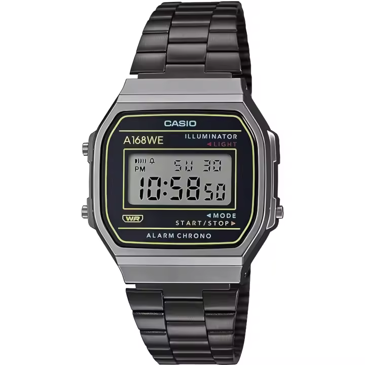 ​reloj unisex digital vintage Casio A168WEHB-1AJF 38.6 × 36.3mm alarma cronógrafo batería 7 años - 1