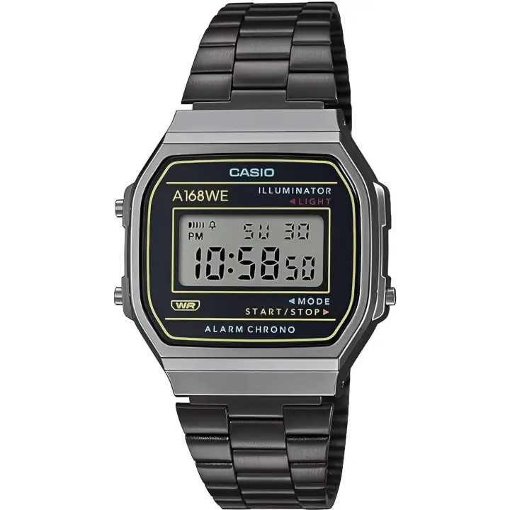 ​reloj unisex digital vintage Casio A168WEHB-1AJF 38.6 × 36.3mm alarma cronógrafo batería 7 años - 1