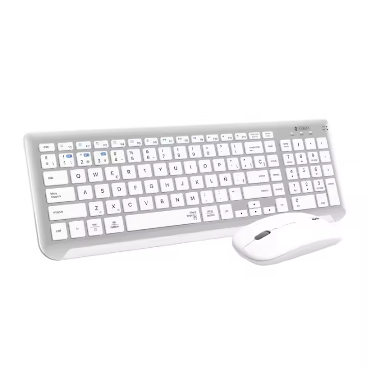 SUBBLIM - Teclado con Ratón Bluetooth + 2.4G Combo Dual Prestige Extendido Plata/Blanco SUBKBC-DCEP10 - 1