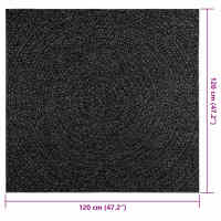 vidaXL Alfombra ZIZUR apariencia yute interior exterior antracita - details 7