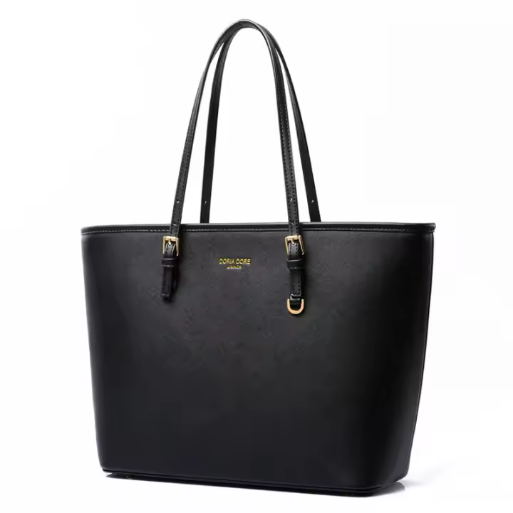 Bolsos de Mujer, Universidad Mujer,Grande para Portatil 15,6 Pulgadas, Tote Shopper,de Hombre, Cuero Impermeable Negro - 1