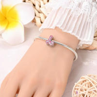 925 Plata Esterlina Romántica Rosa 26 Letras DIY Encantos Bolas Adecuadas Para Pulseras Pandora Joyería Fina Regalo De Cumpleaños - details 16