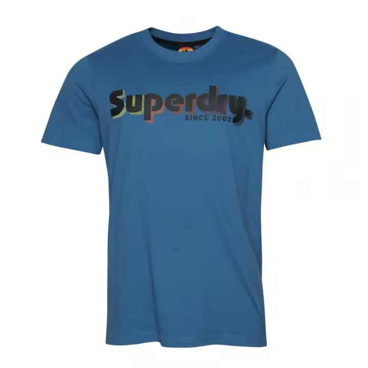 Camiseta de Manga Corta - Terrain Logo Classic, Marca Superdry, Color Azul Oscuro, Variedad de Talla, Para Hombre - 1