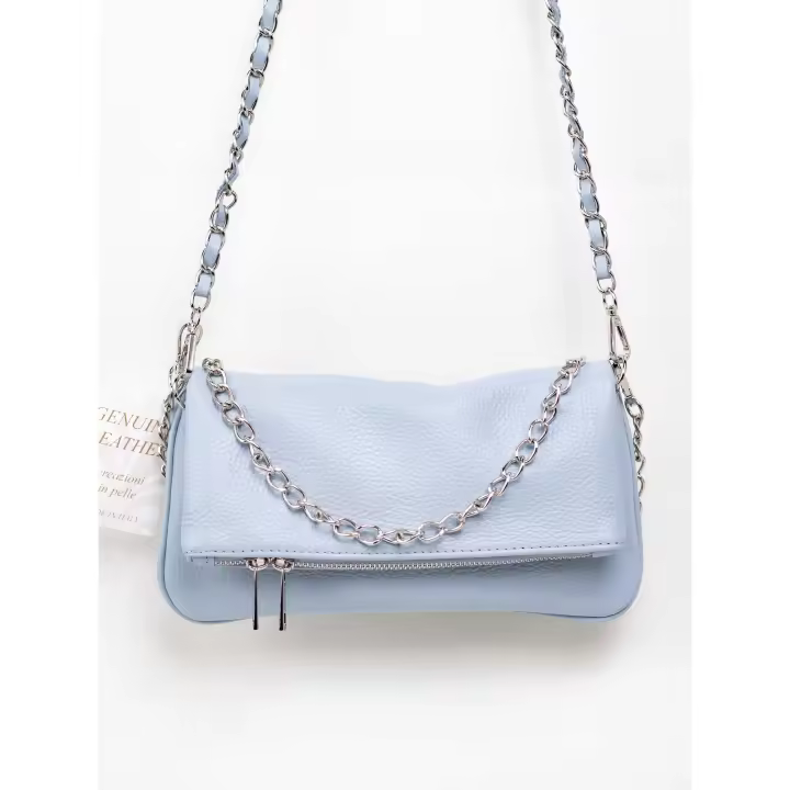 Paloma Wang Bolso de piel azul claro con dos cadenas - 1