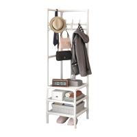 LUTODY - Perchero de pie, Zapatero, Compacto de varios niveles, Organizador esquinero de prendas y zapatos, Vertical, Tubo metal, Vestidor portátil para recibidor, Entrada, Sala de estar, Salón, Ligero y resistente - details 2