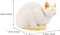 Estatua de gato durmiendo para jardín, adorable minigatito, figura de plástico, adorno de animal para jardín, decoración de patio trasero al aire libre - details 0