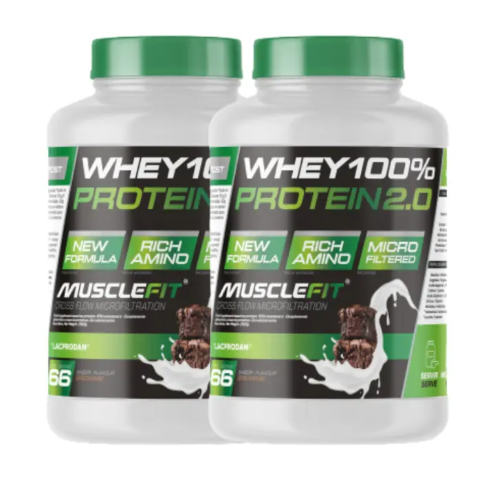Pack 2 x Whey 100% Protein 2kg + (regalo) - MuscleFit│Incremento de masa muscular│Proteína│Mas musculo - MUSCLECULT - 1