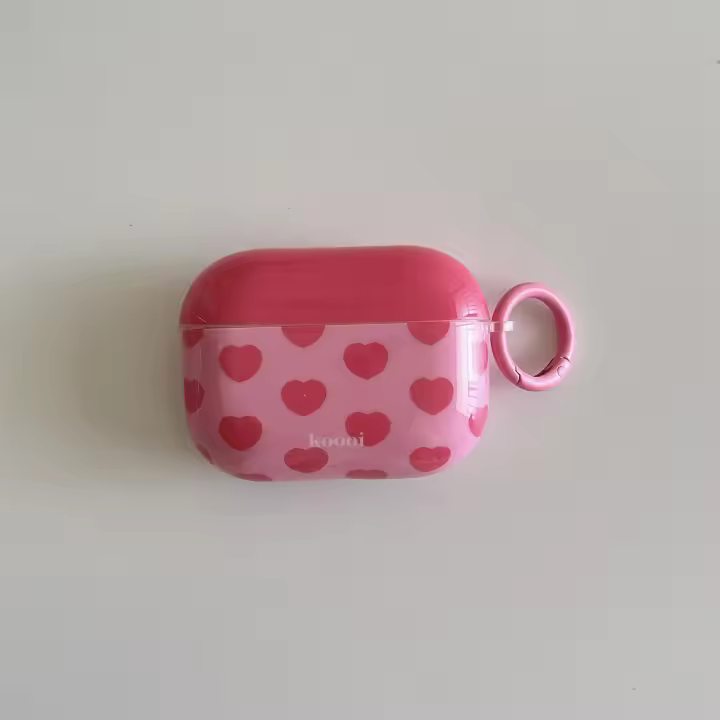 Funda Estilizada Para AirPods 1/2/3 Y pro 2 Con Patrón De Rosas Rojas Y Colgante Cubierta Protectora De Plástico Para Auriculares - 1