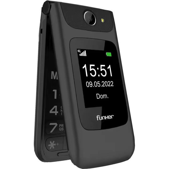 Funker C200 Comfort Easy 4G Teléfono Móvil con tapa para personas mayores con 4G. Con botón SOS y pantalla externa. - 1