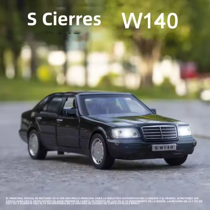 Modelo De Coche De Escala 1:32 Benz S-W140 En Aleación Con Cuerpo De Metal Y Chasis De Plástico Regalo Para Niños Con 4 Puertas Abiertas Y Función Retroceso - 1