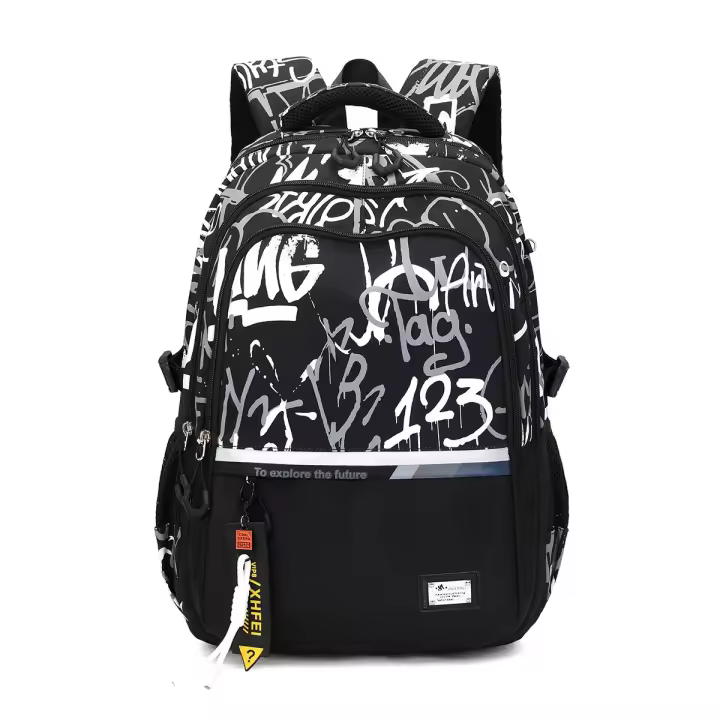 Mochila Escolar de Niño Adolescente - Mochila Colegio Chicos 10 12 16 18 años - Mochila para portátil de 15.6" - Ligera Mochila de Viaje Instituto Grande Impermeable de Moda, Negro - 1