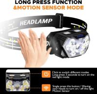 Lámpara Frontal De Mano Con Sensor De Alta Potencia 9 LED Recargable Por USB Para Camping Pesca Y Actividades Al Aire Libre - details 16