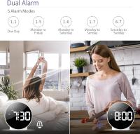 Reloj despertador digital Despertadores junto a la Cama with large curves LED pantalla, Reloj LED power supply por Agua/USB - details 2