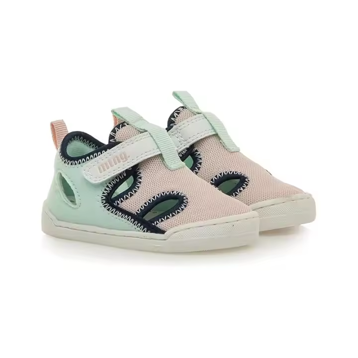 Mustang - Sandalias Free Baby para Niña - Rosa con Detalles Azul Marino y Verde Claro - Transpirables y Flexibles - 1