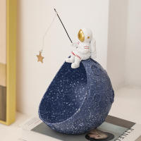 Adorno De Escritorio Espacial Con Resina Figura De Espaceman Y Planeta En Caja Organizadora Para Decoración De Habitación Temática De Espacio - details 13