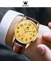 Reloj De Cuarzo Clásico Para Hombre OLEVS Con Correa De Cuero Marrón Y Fechador Resistente Al Agua Dial Digital Estilo De Negocios - details 21
