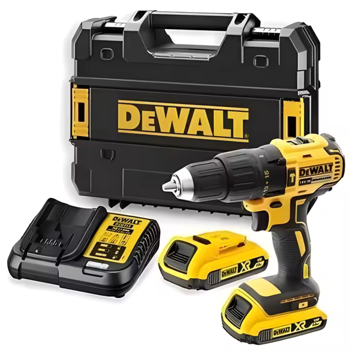 Dewalt Taladro Percutor Sin Escobillas XR 18V Li-Ion 2Ah - Potente Motor y Batería de Larga Duración - 1