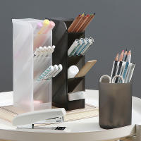 Organizador De Escritorio Para Lápices Y Maquillaje Tipo Inserción Oblicua Caja De Almacenamiento Para Pinceles Y Suministros De Oficina Material PP - details 9