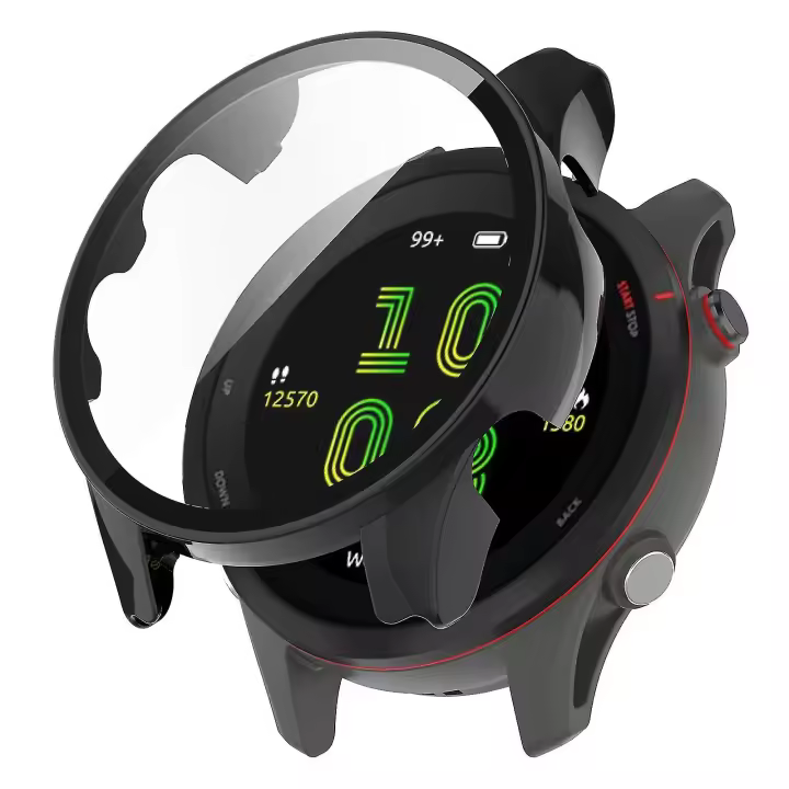 Para Garmin forerunner 255 anti-arañazo anti-caída Dura PC Reloj case cubierta protectora with protector de pantalla de Vidrio Templado Guanguan - 1