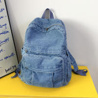 Mochila Vintage Para Mujer De Denim Con Gran Capacidad Y Correa Ajustable Mochila Portátil Diaria Para La Vida Diaria - details 9