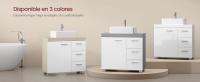 VASAGLE Mueble Bajo Lavabo, Armario de Baño, 3 Cajones, 2 Compartimentos Detrás de la Puerta, Apto para Lavabos con Pedestal, con Pies, 30 x 70 x 64 cm, Blanco Nube y Beige Natural/Blanco Nube y Gris Paloma - details 2
