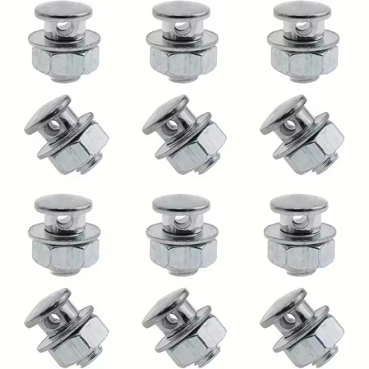 12PCS Frenos De Bicicleta Plomadas De Hierro Duraderas Con Tornillos Para Fijar Cableado Accesorios De Bicicleta Color Plata - 1