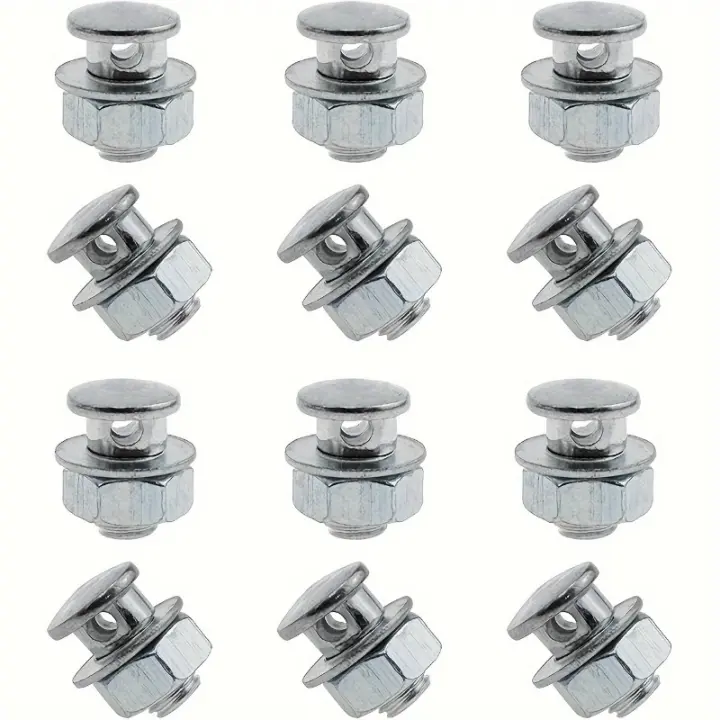 12PCS Frenos De Bicicleta Plomadas De Hierro Duraderas Con Tornillos Para Fijar Cableado Accesorios De Bicicleta Color Plata - 1