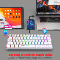 L500 Wired/Wireless Gaming Keyboard 61 Keys With Dynamic RGB Backlight For PC Laptop Gamer - details 10