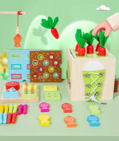 Juguete Montessori De Madera Kit De Juego Para Desarrollo Temprano En Edad De 3-6 Años Sorteo De Formas Y Caída De Bolas Caja De Permanencia De Objetos Con Monedas Y Zanahorias Para Niños Pequeños - details 15