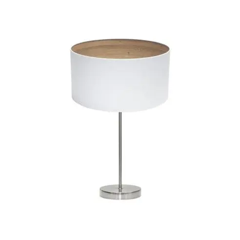 FABRILAMP Lámpara de Mesa Sobremesa Tatiana 1xe27 Niquel/blanco-madera Clara 63x30x30 Cm - Diseño Moderno - 1