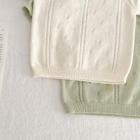 SP Conjunto De Ropa Para Bebe De Verano Con Camiseta De Tejido Hueco Y Shorts 2 Piezas Traje Para Niños Material Algodón Casual - details 12