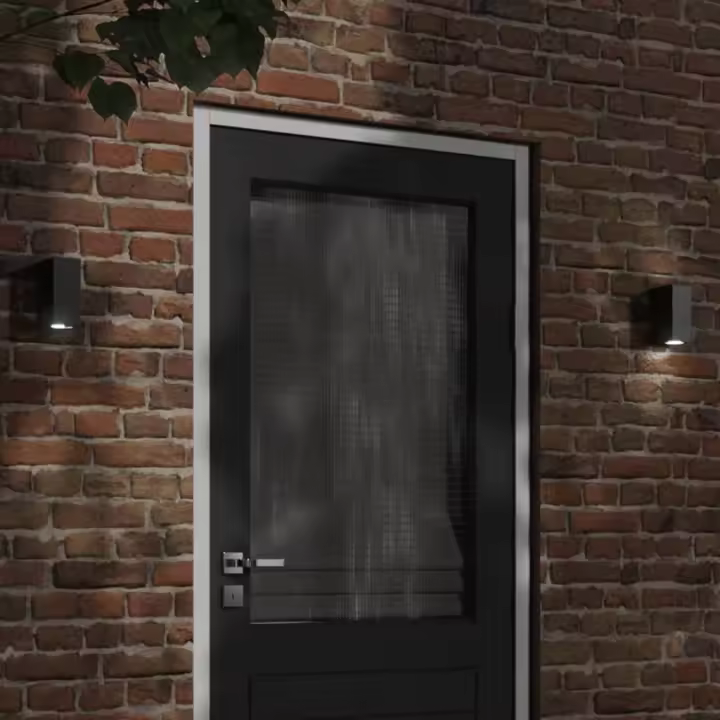 vidaXL Lámparas de pared de exterior 2 uds aluminio fundido negro - 1