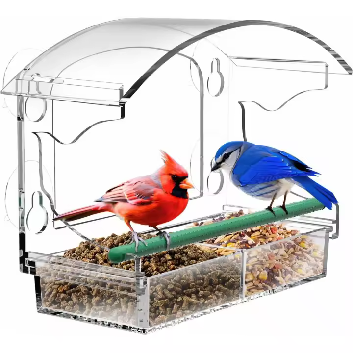 Los alimentadores de Pájaros transarentes de acrílico son Regalos de jardinerúnicos - 1