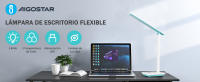 Aigostar lámpara escritorio LED,flexo de escritorio plegable con cable, puerto USB y tipo C, 3 modos y 4 niveles de brillo, función de memoria, flexible ajustable, control táctil, blanco-Verde - details 3