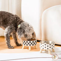 Tazón Para Perros Y Gatos De Plástico Con Altura Grande Resistente Al Choque Gran Capacidad Tazón De Alimentos Para Mascotas - details 0