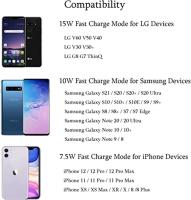 Cargador Inalámbrico Rápido, 15W QI Wireless Charger para iPhone 11/12/13/XS MAX/XR/X/8, Galaxy S20/20+/20 Ultra, Samsung Note 20, Huawei P40 Pro/P30 Pro etc - details 6